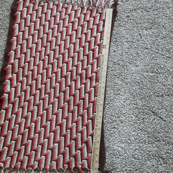 Beautiful Southwestern style crocheted blanket -19" X 28" long(without fringe) - Picture 3 of 7